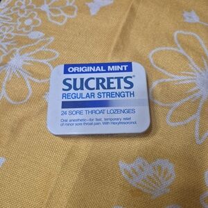 Vintage Sucrets Original Mint Sore Throat Lozenges Empty Tin
